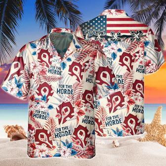 Funny World Of Warcraft Horde American Flag Hawaiian Shirts, Independence Day Hawaii Aloha Beach Shirt | Newhawaiianshirts AU