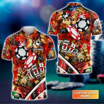Gambling Casino Gambling Style Personalized Name Polo Shirt Gift For Poker Players - Monsterry DE