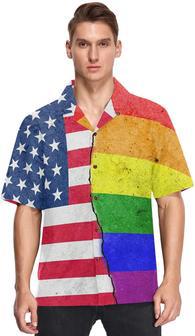 Gay Hawaiian Shirts In Usa Flag Background, Hawaiian Shirts Gay, Lesbian Hawaii Shirt, Gift For Couple Gaymer | Newhawaiianshirts UK