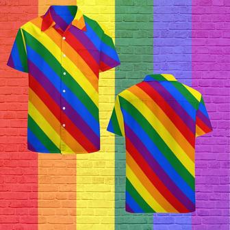 Gay Pride Hawaiian Shirt, Lgbt Rainbow Gay Pride Flag Hawaiian Vintage Hawaii Beach Shirts | Newhawaiianshirts UK