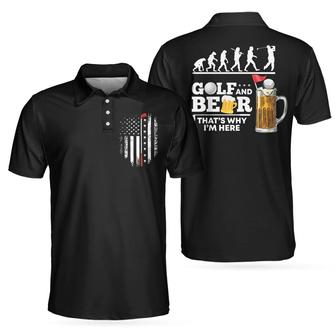 Golf And Beer That Why I'm Here Polo Shirt, Golf Evolution American Flag Polo Shirt, Golf Shirt For Beer Lovers Coolspod - Monsterry UK