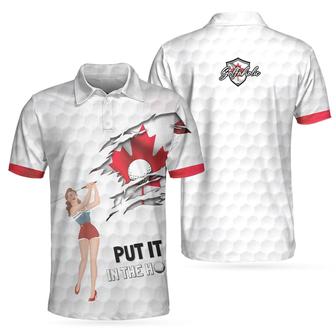 Golf Canada Flag Pin Up Girl Polo Shirt, Canadian Golf Shirt For Men Coolspod - Monsterry DE