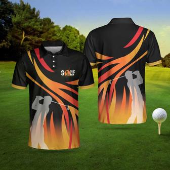 Golf In Passion Golf Polo Shirt, Black Flame Golf Shirt For Men, Cool Gift For Golfers Coolspod - Monsterry