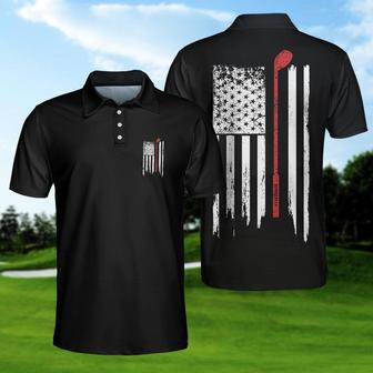 Golf Nation Short Sleeve Golf Polo Shirt, Black And White American Flag Polo Shirt, Golf Team Shirt Coolspod - Monsterry UK