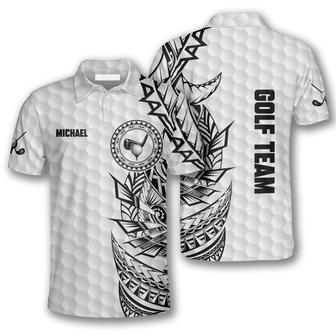 Golf Pattern Tribal White Version Custom Golf Polo Shirts For Men - Monsterry DE