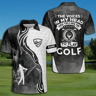 Golf Voices In My Head Smoke Tribal Polo Shirt, Personalized Polo Men Shirt For Golfer - Monsterry