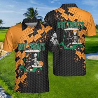 Got Golf And Got Treat Skull Golf Polo Shirt, Halloween Golf Shirt For Men, Halloween Gift For Golfers Coolspod - Monsterry UK