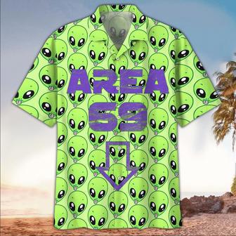 Green Area 69 Alien Head Hawaiian Aloha Shirts | Newhawaiianshirts UK