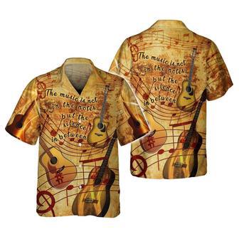 Guitar The Music Is In The Silence Hawaiian Shirt, Guitarist Hawaiian Shirt | Newhawaiianshirts