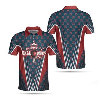 Happy Halloween And Happy Bowling Polo Shirt, Short Sleeve Bowling Shirt For Men Coolspod - Monsterry UK