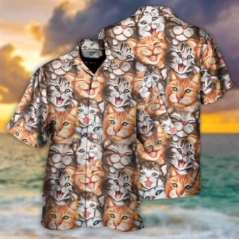 Happy Life With Funny Little Cat Hawaiian Shirt, Cute Cat Hawaii Shirt, Cat Lover Gift | Newhawaiianshirts DE