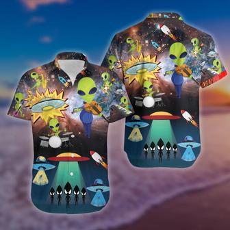 Hawaiian Aloha Shirts Aliens With Music | Newhawaiianshirts