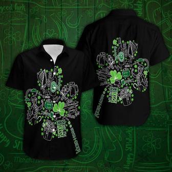 Hawaiian Aloha Shirts Happy St Patrick's Day Irish Shamrock Shape | Newhawaiianshirts CA