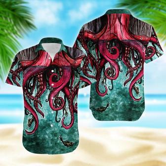 Hawaiian Aloha Shirts Octopus Cool Art | Newhawaiianshirts UK