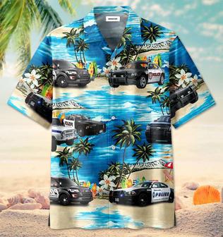 Hawaiian Aloha Shirts Police Cars Tropical | Newhawaiianshirts AU