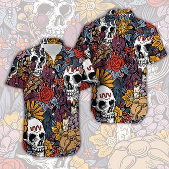 Hawaiian Aloha Shirts Skull Flower Art | Newhawaiianshirts CA