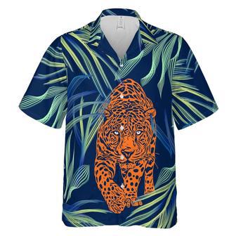 Hawaiian Camp Collar Short Sleeve Button-Down Shirt Jungle Animal | Newhawaiianshirts