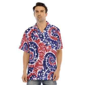 Hawaiian Camp Collar Short Sleeve Button-Down Shirt Tie Dye Swirls Usa | Newhawaiianshirts DE