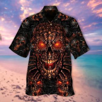 Hell Skull All Over Printed Hawaiian Shirt, Men Women Hawaiian Shirts For Skull Lovers | Newhawaiianshirts