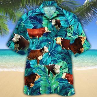 Hereford Cattle Hawaii Shirt Green Hereford Cattle Lovers Hawaiian Shirt | Newhawaiianshirts AU