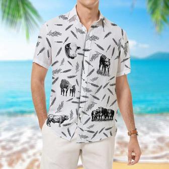 Hereford Cattle Pattern Hawaiian, Unisex Print Aloha Short Sleeve Casual Shirt, Gift For Cow Lover | Newhawaiianshirts AU