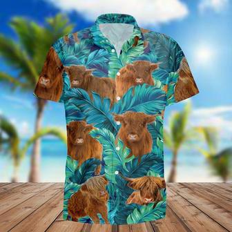 Highland Cattle Hawaii Shirt, Cow Lover Aloha Shirt, Farm Lovers Hawaiian Shirt | Newhawaiianshirts AU