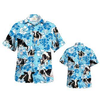 Holstein Blue Floral Hawaiian Shirt, Cow Hawaiian Shirt | Newhawaiianshirts UK