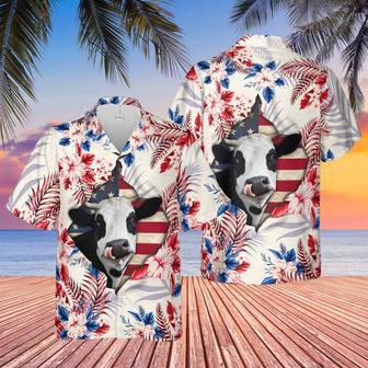 Holstein Face Hibiscus Flower All Over Printed Hawaiian Shirt | Newhawaiianshirts DE