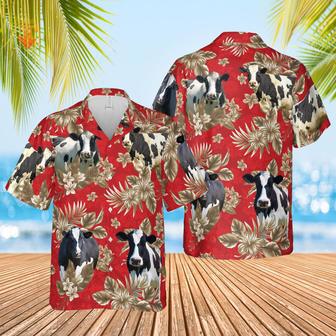 Holstein Friesian Cattle Lovers Aloha Pattern All Over Printed Hawaiian Shirt | Newhawaiianshirts CA