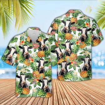 Holstein Pineapple Pattern Hawaiian Shirt, Farm Hawaiian Shirt, Farmer Hawaii | Newhawaiianshirts AU