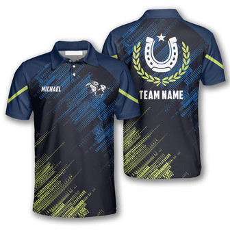 Horse Racing Green Blue Sports Style Custom Equestrian Shirts For Men - Monsterry