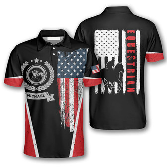Horse Racing Vintage Flag Emblem Custom Equestrian Shirts For Men - Monsterry