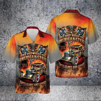 Hot Rod One Hot Piece Of American Steel Hawaiian Shirt | Newhawaiianshirts CA