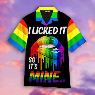 I Licked It So It's Mine Hawaiian Shirt, Pride Hawaiian Shirt For Lesbian, Gift For Couple Gay Man | Newhawaiianshirts