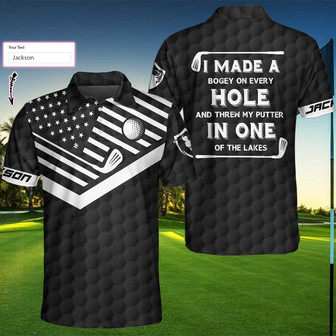 I Made A Bogey On Every Hole Custom Polo Shirt, Personalized Golf American Flag Polo Shirt, Cool Golf Shirt For Men Coolspod - Monsterry