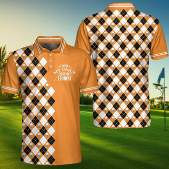 I Need My Daily Dose Of Iron Remastered Polo Shirt, Argyle Pattern Polo Shirt, Best Golf Shirt For Men Coolspod - Monsterry