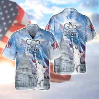 In God We Trust Hawaiian Shirt, Independence Day Hawaiian Shirt, God Bless Usa Hawaii Shirt | Newhawaiianshirts AU