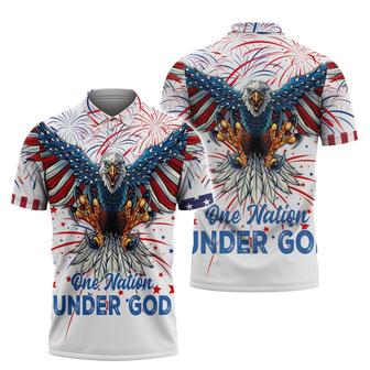 Independence Day Is Coming Eagle One Nation Under God Polo Shirt Full Print - Monsterry DE