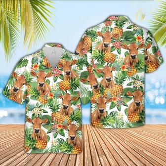 Jersey Pineapple Pattern Hawaiian Shirt, Farm Hawaiian Shirt, Farmer Hawaii | Newhawaiianshirts DE