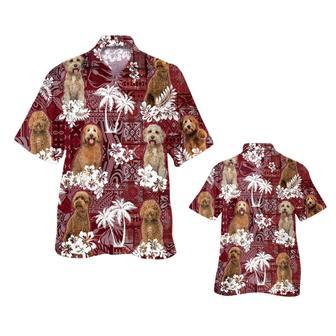 Labradoodle Hawaiian Shirt, Dog In Hawaii Shirt Red Tribal Pattern | Newhawaiianshirts DE