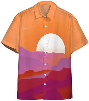 Lesbian Pride Sunrise Hawaiian Shirt, Hawaiian Pocket Shirt Unisex Full Print For Tropical Summer Holiday Vacation Full Size | Newhawaiianshirts AU