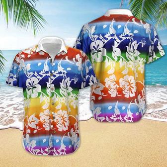 Lgbt Flower Hawaiian Shirt For Men And Women, Pride Love Is Love Rainbow Hawaiian Shirt | Newhawaiianshirts