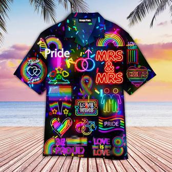 Lgbt Gay Pride Month Hawaiian Shirt, Lesbian Couple Hawaiian Shirts, Gift To Couple Gay Man | Newhawaiianshirts DE