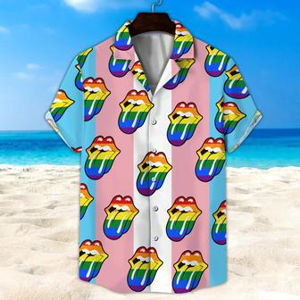 Lgbt Hawaii Shirt, Transgender Rainbow Lip Unisex Hawaii Shirt, Beach Short | Newhawaiianshirts