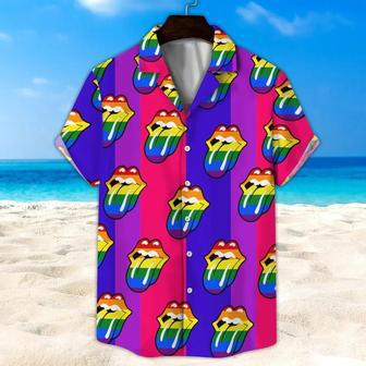 Lgbt Hawaii Shirt, Bisexual Rainbow Lip Unisex Hawaii Shirt, Beach Short | Newhawaiianshirts