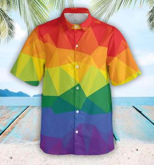 Lgbt Polygon Pattern Hawaiian Shirt For Men And Women, Rainbow Color Hawaiian Shirt | Newhawaiianshirts