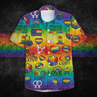 Lgbt Pride Hawaiian Shirt Love Pride Month Rainbow Pattern Hawaii Aloha Shirt | Newhawaiianshirts