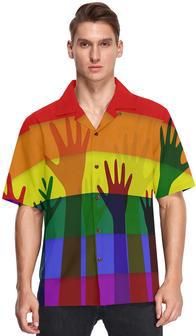 Lgbt Rainbow Flag Men's Hawaiian Shirt, Pride Ally Hawaii Shirt, Ally Pride Hawaiian Shirt | Newhawaiianshirts AU