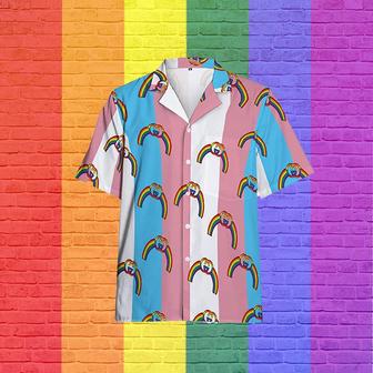 Lgbt Rainbow Hawaiian Shirts For Gay Man, Trans Pride Shirt, Summer Pride Hawaiian Shirts For Lesbian | Newhawaiianshirts CA