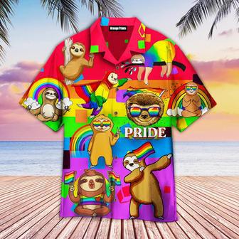 Lgbtq Sloth Pride Month Hawaiian Shirt, Pride Animal Hawaiian Shirt, Pride Hawaiian Shirts | Newhawaiianshirts AU